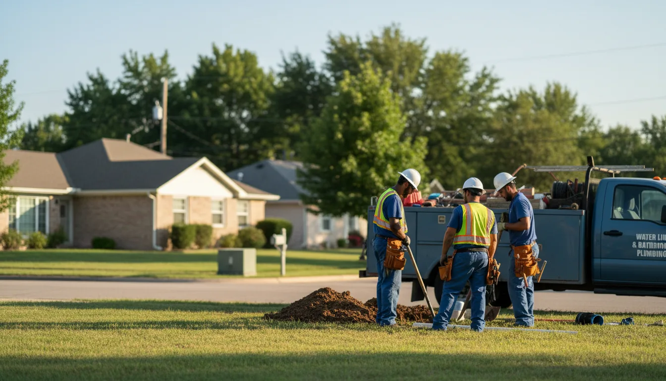 Residential water line and bathroom plumbing service in Sunray, TX